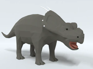 low poly cartoon achelousaurus dinosaur 3D Model