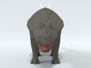 low poly cartoon achelousaurus dinosaur Model 3D