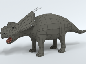 low poly cartoon achelousaurus dinosaur Model 3D