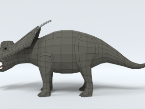 low poly cartoon achelousaurus dinosaur Model 3D
