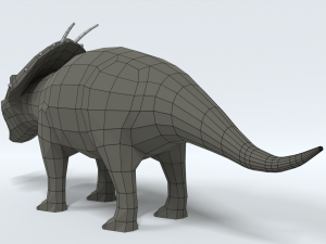 low poly cartoon achelousaurus dinosaur Model 3D