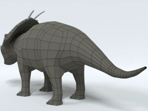 low poly cartoon achelousaurus dinosaur 3D Model