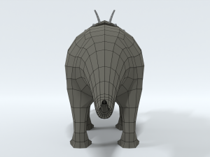 low poly cartoon achelousaurus dinosaur Model 3D