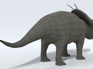 low poly cartoon achelousaurus dinosaur Model 3D