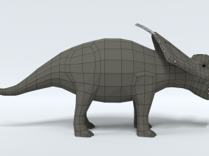 low poly cartoon achelousaurus dinosaur Model 3D