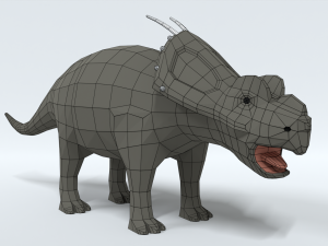 low poly cartoon achelousaurus dinosaur Model 3D