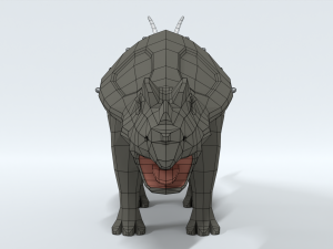 low poly cartoon achelousaurus dinosaur Model 3D