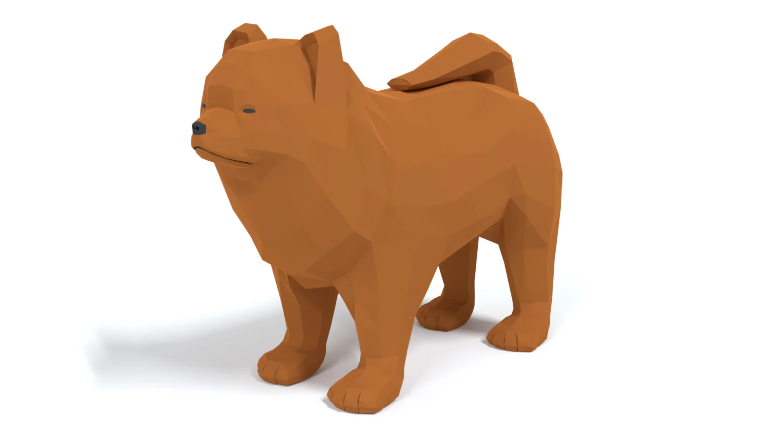 low poly cartoon chow chow dog 3D Model .c4d .max .obj .3ds .fbx .stl .blend 