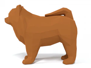 low poly cartoon chow chow dog 3D Model