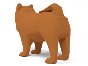 low poly cartoon chow chow dog 3D Model