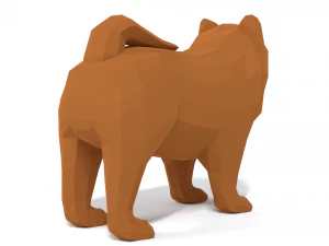 low poly cartoon chow chow dog 3D Model
