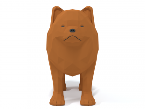 low poly cartoon chow chow dog 3Dモデル