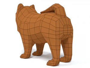 low poly cartoon chow chow dog 3D Model