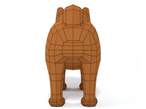 low poly cartoon chow chow dog 3D Model