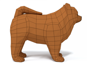 low poly cartoon chow chow dog 3Dモデル