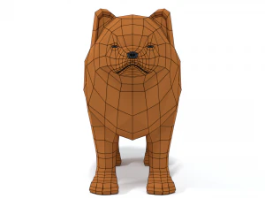 low poly cartoon chow chow dog 3D Model