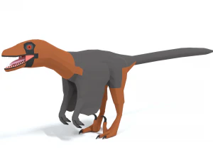 Dinosauro achillobator cartoon low poly Modello 3D