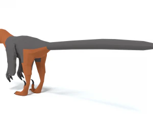 low poly cartoon achillobator dinosaur 3D Model