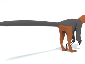 low poly cartoon achillobator dinosaur 3D Model