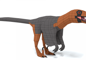 low poly cartoon achillobator dinosaur 3D 模型
