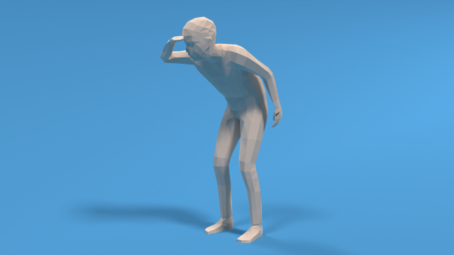 low poly kid looking Modèle 3D .c4d .max .obj .3ds .fbx .stl .blend 