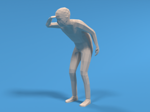 low poly kid looking 3D Model