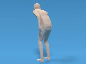 низкополигональный ребенок смотрит 3D Модель