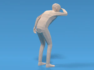 низкополигональный ребенок смотрит 3D Модель