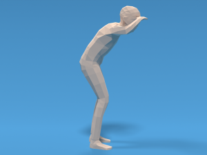 low poly kid looking Modèle 3D