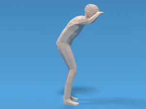 низкополигональный ребенок смотрит 3D Модель