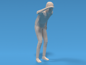 low poly kid looking Modèle 3D