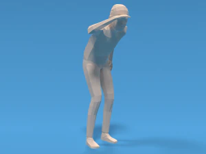 низкополигональный ребенок смотрит 3D Модель