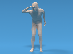 low poly kid looking Modèle 3D