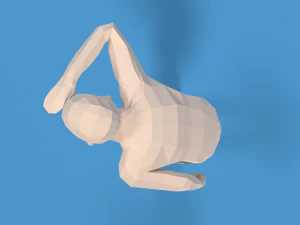 низкополигональный ребенок смотрит 3D Модель