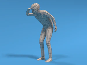 низкополигональный ребенок смотрит 3D Модель