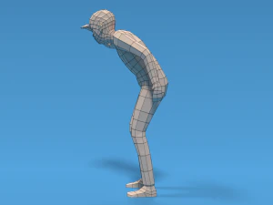 низкополигональный ребенок смотрит 3D Модель