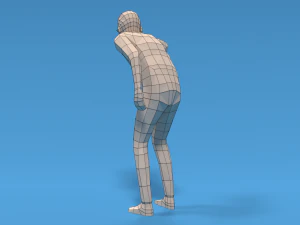 низкополигональный ребенок смотрит 3D Модель