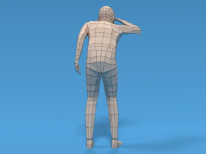 низкополигональный ребенок смотрит 3D Модель