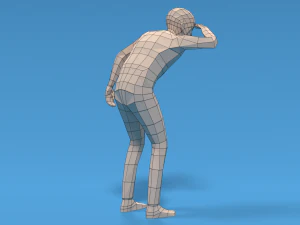 низкополигональный ребенок смотрит 3D Модель