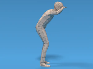 низкополигональный ребенок смотрит 3D Модель