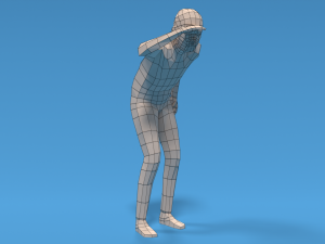 low poly kid looking Modèle 3D