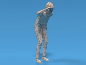 низкополигональный ребенок смотрит 3D Модель