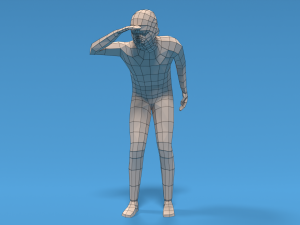 low poly kid looking Modèle 3D