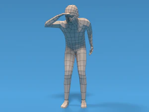 низкополигональный ребенок смотрит 3D Модель