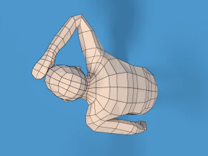 низкополигональный ребенок смотрит 3D Модель