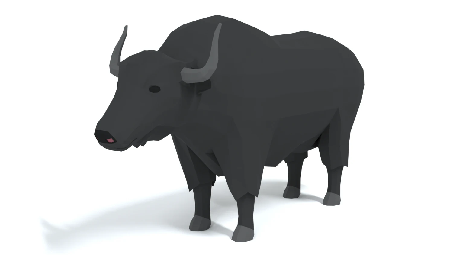 low poly cartoon yak 3D Model .c4d .max .obj .3ds .fbx .stl .blend