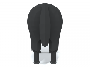 low poly cartoon yak 3D Model