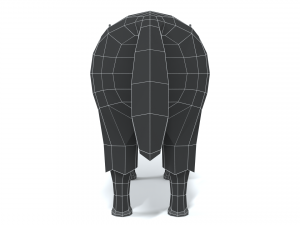 low poly cartoon yak 3D Model