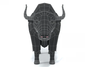 low poly cartoon yak 3D Model