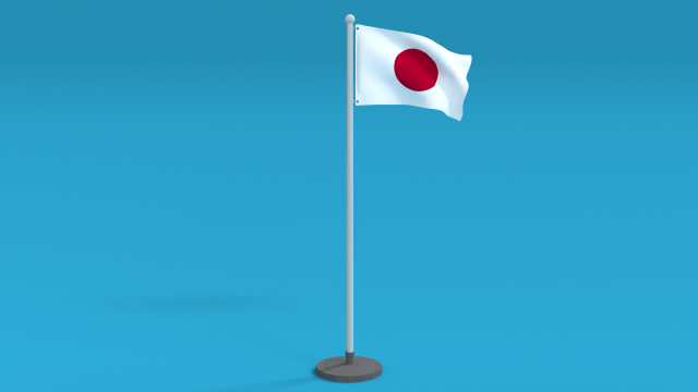 low poly seamless animated japan flag 3D Model .c4d .max .obj .3ds .fbx .stl .blend 